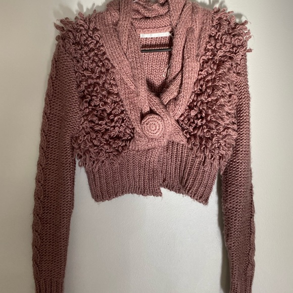 Knitted mauve sweater with cutest details - Picture 3 of 3